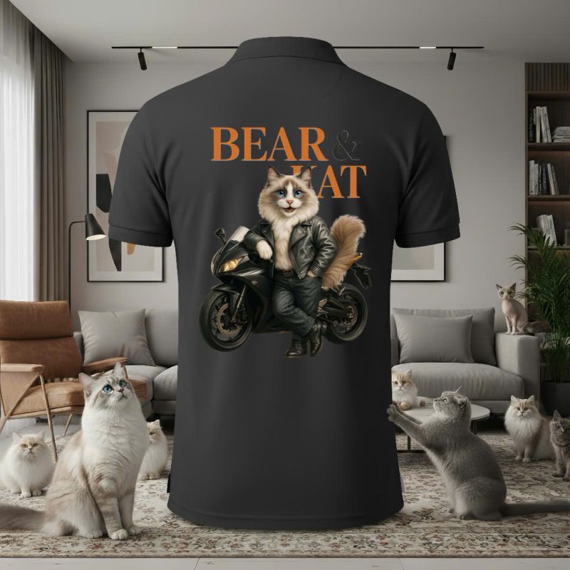 Alternative view of (P7) 🐾 Polo Bear and Kat – Black Rider Edition