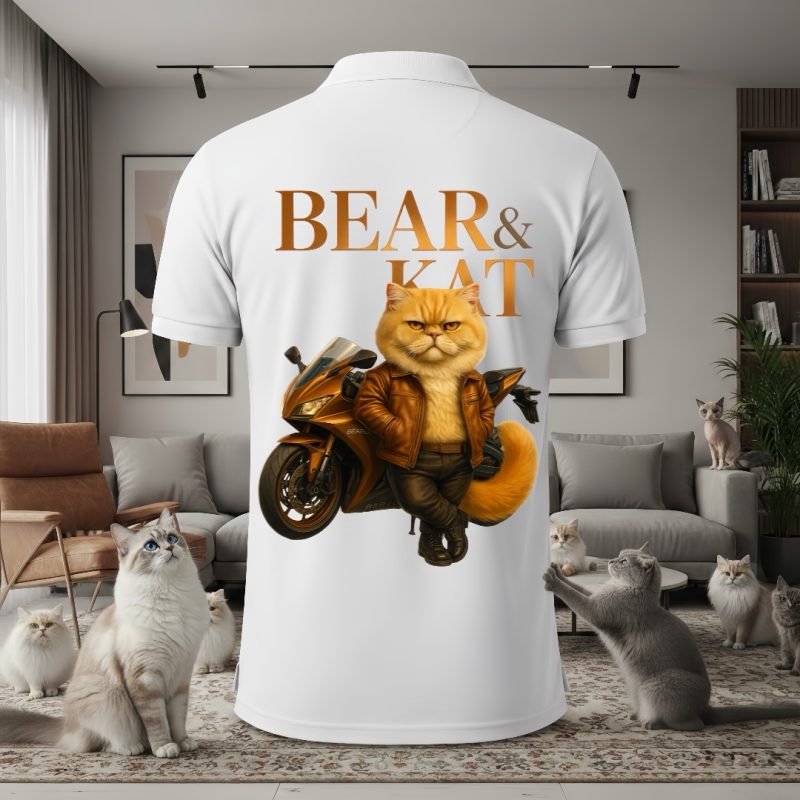 (P3)🐾 Polo Bear and Kat – Golden Persian Rider Edition